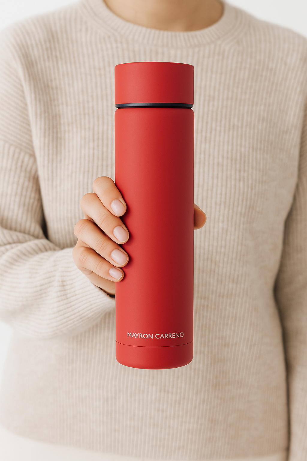 Insulated Stainless Steel Water Bottle with filter 500ml - Red